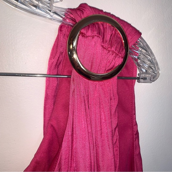 Lulu's Goddess Aura Fuchsia One-Shoulder Maxi Dress - Picture 7 of 12